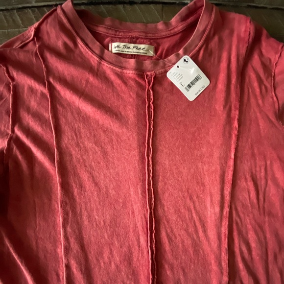 Free People- We the Free On Point Layering Top- Red Clover, Large. New. - Picture 5 of 8